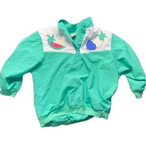 Vintage Division of Graff, womens, XL, teal windbreaker
